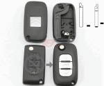 CITROEN 3B FLIP KEY SHELL WITH BATTERY HOLDER