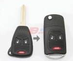 CHRYSLER 2+1B  FLIP KEY SHELL