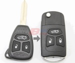 CHRYSLER 3B FLIP KEY SHELL WITH BATTERY HOLDER